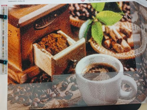Customer photo review of 5D Diamond Painting Kaffee mit Schokolade und Keksen
