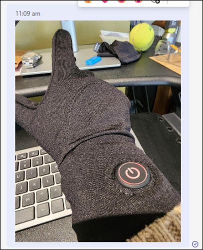 Customer photo review of Toasty Touch® Ultra Thin Heated Gloves