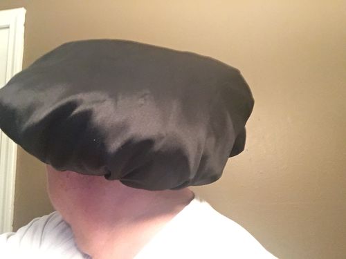 Customer photo review of Satin Lined Nighttime Hair Bonnets with EdgeProtect™