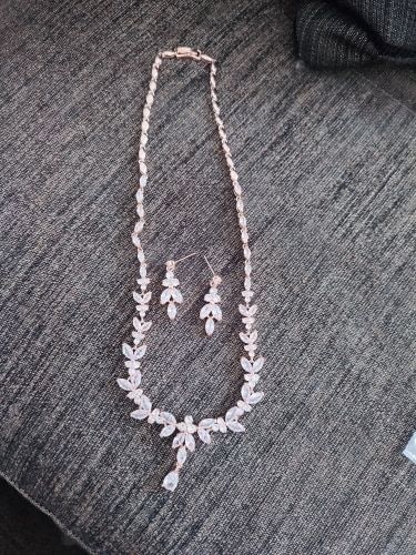 Customer photo review of SERAPHINA CRYSTAL DROP NECKLACE AND EARRING SET