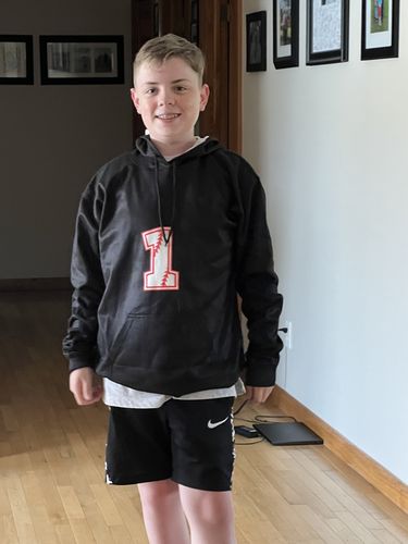 Customer photo review of Personalized Baseball Youth Hoodie