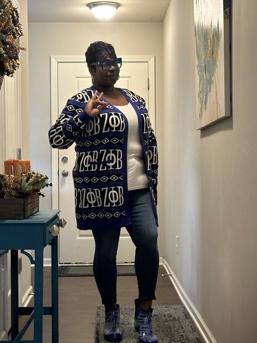 Customer photo review of Zeta Phi Beta Cardigan “Every girls’ Dream”
