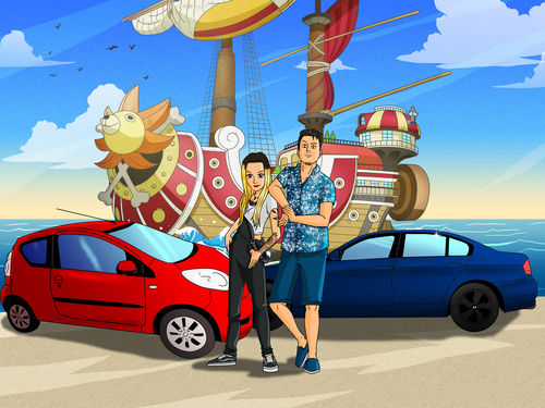 Customer photo review of Caricature dessinée à la main: Portrait Pirate