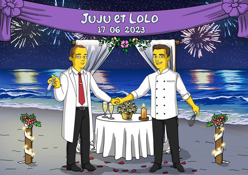 Customer photo review of Caricature dessinée à la main: Portrait Jaune