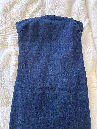 Customer photo review of Strapless Denim Dress
