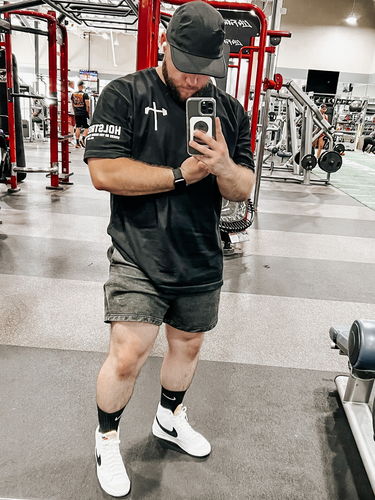 Customer photo review of Jesus Saves Oversized Tee - Black