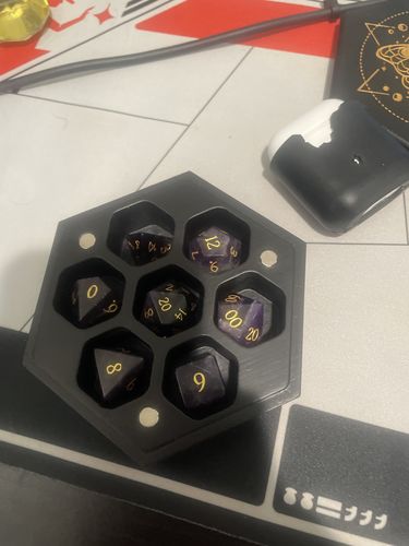 Customer photo review of Amethyst Gemstone DnD D&D Dice Set