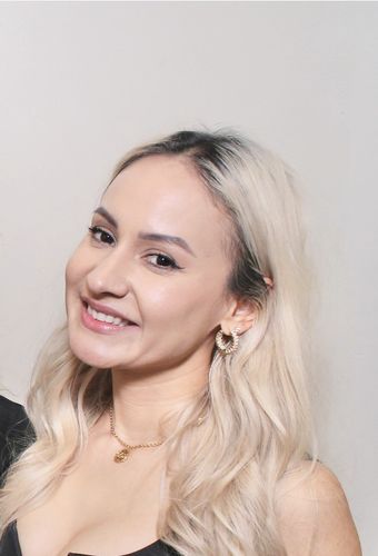 Customer photo review of Baguette Hoop Earrings