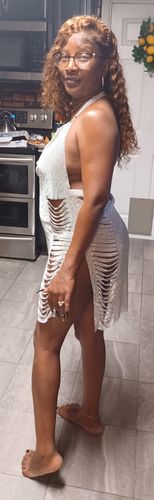 Customer photo review of Ripped Diamante Dress