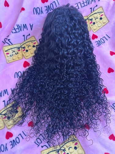 Customer photo review of 4C Edge! Kinky Curly Swiss HD Undetectable Lace 13x4 Lace Frontal Wig