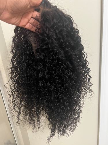 Customer photo review of 4C Edge! Kinky Curly Swiss HD Undetectable Lace 13x4 Lace Frontal Wig