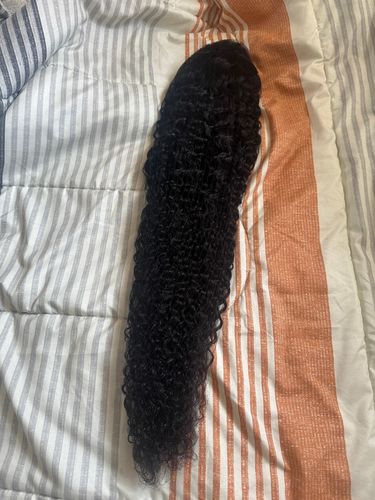 Customer photo review of 4C Edge! Kinky Curly Swiss HD Undetectable Lace 13x4 Lace Frontal Wig