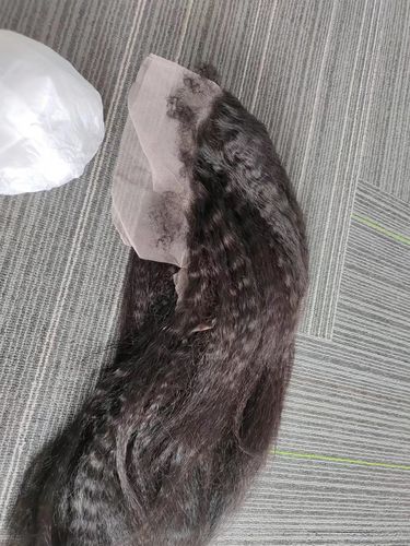 Customer photo review of 4C Edge! Kinky Straight Swiss HD Undetectable Lace 13x4 Lace Frontal Wig