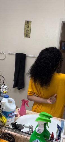 Customer photo review of 4C Edge! Kinky Curly Swiss HD Undetectable Lace 13x4 Lace Frontal Wig