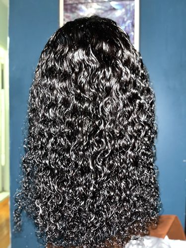 Customer photo review of 4C Edge! Kinky Curly Swiss HD Undetectable Lace 13x4 Lace Frontal Wig