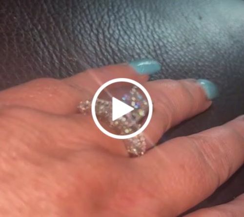 Customer video review of Ten Stone Trillion Moissanite Half Eternity Wedding Band Ring