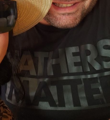 Customer photo review of Fathers Matter T-Shirt (BLACKOUT)