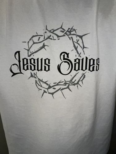 Customer photo review of Crown Of Thorns Tee - White