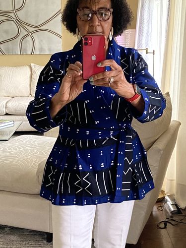 Customer photo review of Ankara Print Blazer