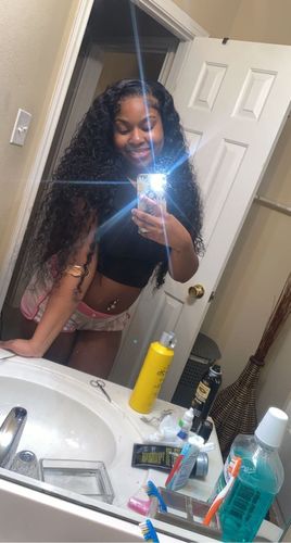 Customer photo review of Deep Wave Pre-Made Hairline 360 Lace Frontal Ponytail Wig