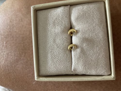 Customer photo review of Half Moon Vampire Earrings