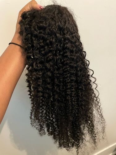 Customer photo review of No Sew In, No Glue Kinky Curly Wig U Part Wig/ V Part Wig