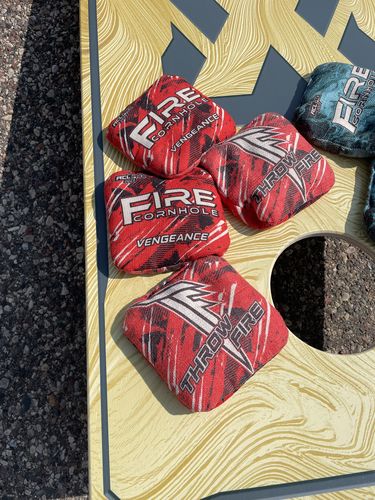 Customer photo review of 2023 Fire Vengeance Cornhole Bags - Set of 4