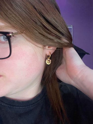 Customer photo review of Pirate Ship Earrings