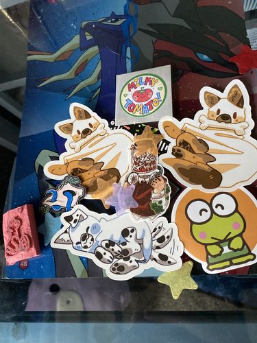 Customer photo review of Cute Ghost Puppy Stickers!