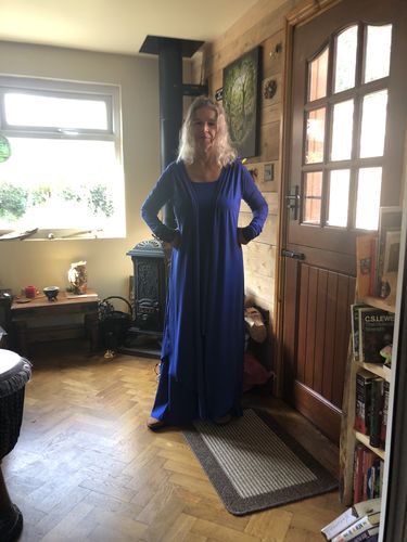 Customer photo review of Bamboo Elfin Dress Cobalt Blue