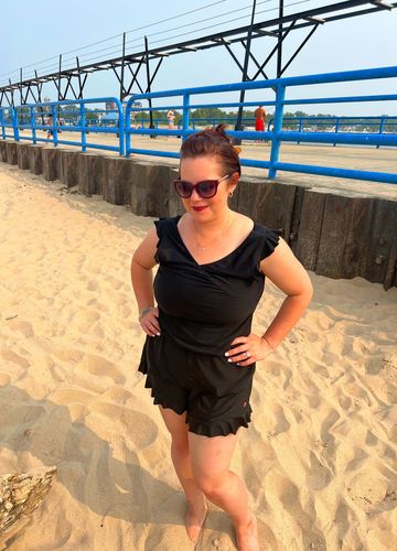 Customer photo review of ginger swim romper