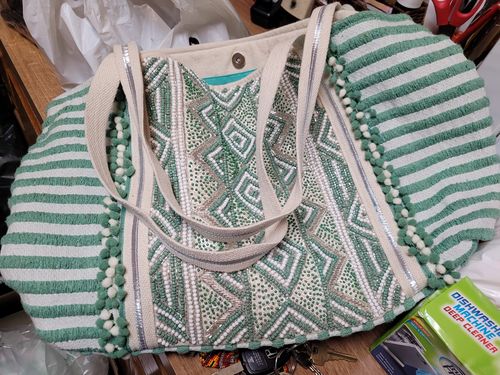 Customer photo review of Meadow Aztec Embellished Tote