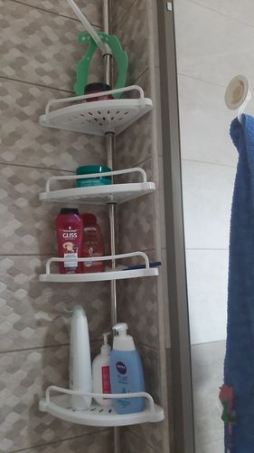 Customer photo review of Portaoggetti telescopico per bagno a 4 mensole