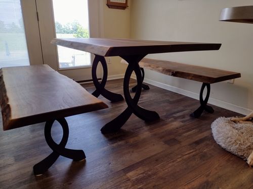 Customer photo review of Metal Bench Legs - 108 Curva - 11W, 16H inch