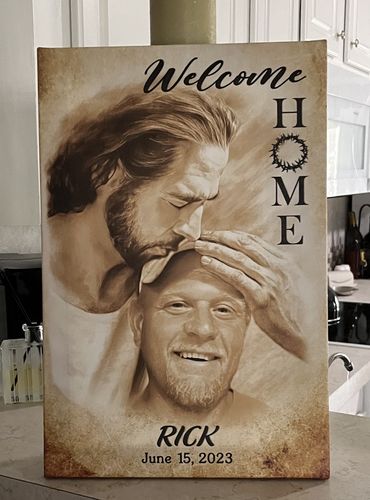 Customer photo review of Custom Canvas Prints, God Sympathy Gifts, Jesus Memorial Gift, Remembrance Gifts, Bereavement Gift, Welcome Home Jesus Canvas