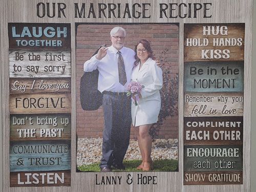 Customer photo review of Personalized Canvas Prints Custom Couple Photo and Name - For Our Forever Love - Marriage Recipe Dem Canvas