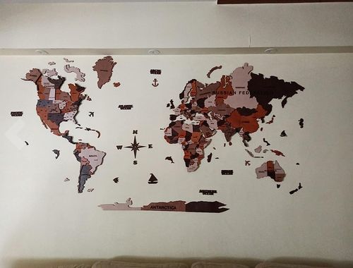Customer photo review of 3D Wooden World Map Multicolor