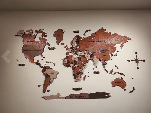 Customer photo review of 3D Wooden World Map Multicolor