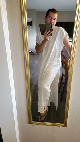 Customer photo review of Mens Muslim Split Robe Two Pieces Outfits SKUK02701
