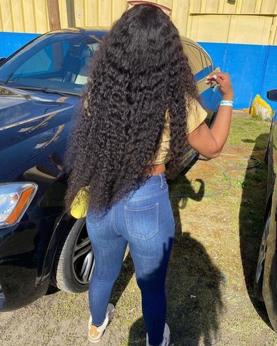 Customer photo review of Melting! Curly Swiss HD Undetectable Lace 13x4 Lace Frontal Wig