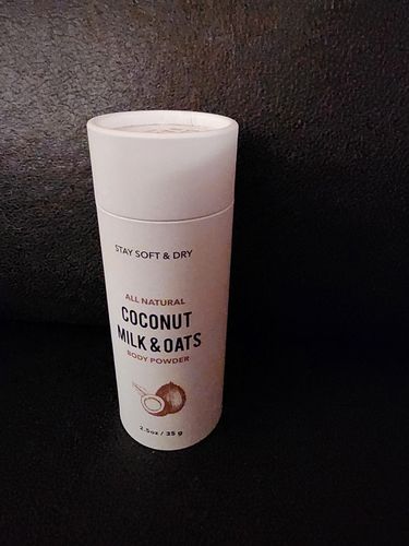 Customer photo review of Talc-Free Coconut Milk & Oats Body Powder