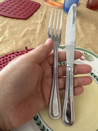 Customer photo review of Faqueiro 101 Peças Aço Inox Avalon Wolff