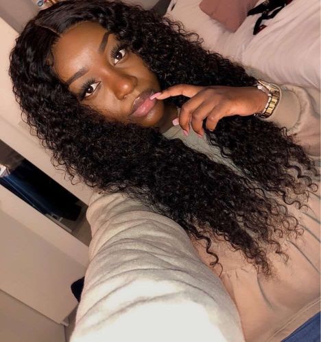 Customer photo review of Melting! Glueless Curly Swiss HD Undetectable Lace 5x5 HD Lace Closure Wig