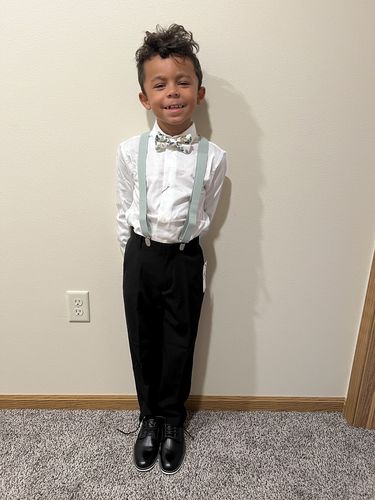 Cassandra L. review of Sage & Brown Floral Bow Tie & Sage & Brown Suspenders Set image 1 out of 1