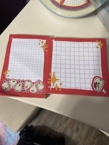 Customer photo review of Teeth Post It Notes