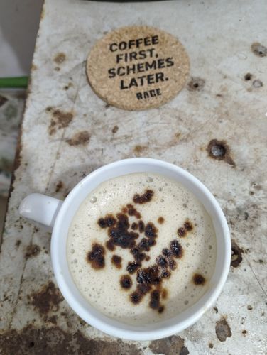 Customer photo review of Coffee Lover's Combo (4 Coffee Jars, Coaster Set, Frother and Mug)