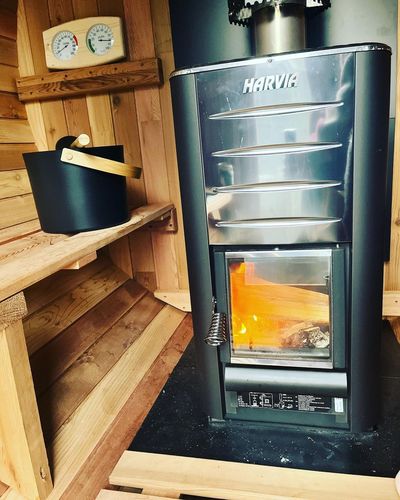 Customer photo review of Smartmak® Canadian Hemlock/Red Cedar Outdoor Barrel Sauna Nature 3