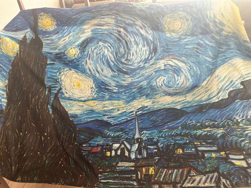 Customer photo review of Van Gogh Starry Night Yıldızlı Geceler Tablosu Duvar Örtüsü