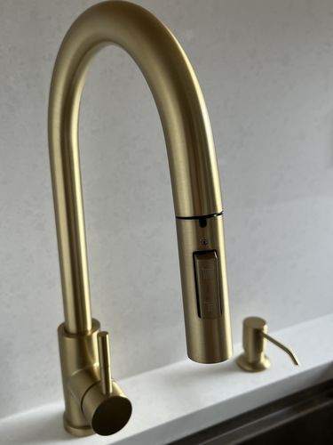 Customer photo review of Culp Deck Mounted Kitchen Sink Soap Dispenser 400ml (13.5oz) Pump Brass Construction