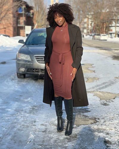 Customer photo review of Afro Curly Wear & Go Glueless Wigs With Natural Hairline Dome Cap Lace Closure Wigs